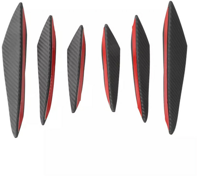 가드 립 범퍼 고무 스플리터 6 보호 탄소 블랙 자동차 보호대 앞 개 디퓨저 윙 스포일러 섬유 범용 리어, carbon fiber, 1개