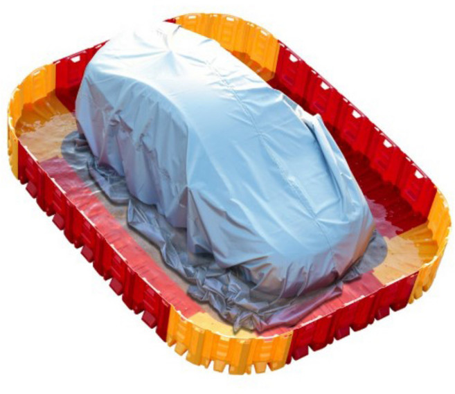 모리스앤코_MFCB 전기차소화수조 풀세트( 물막이 32개입+질식소화포+보관함+보관함 커버)