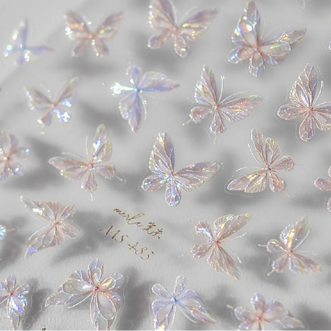 샵글로벌 3D 나비 입체 메이크업 스티커 페이스페인팅 네일스티커, 1개, 헤드폰라이트나비