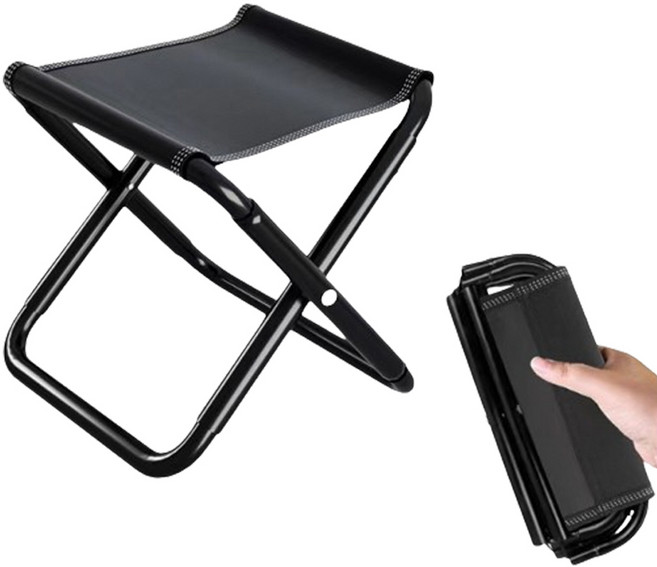 아웃사이드업 초경량 휴대용 접이식 미니 의자, 1개, 블랙
