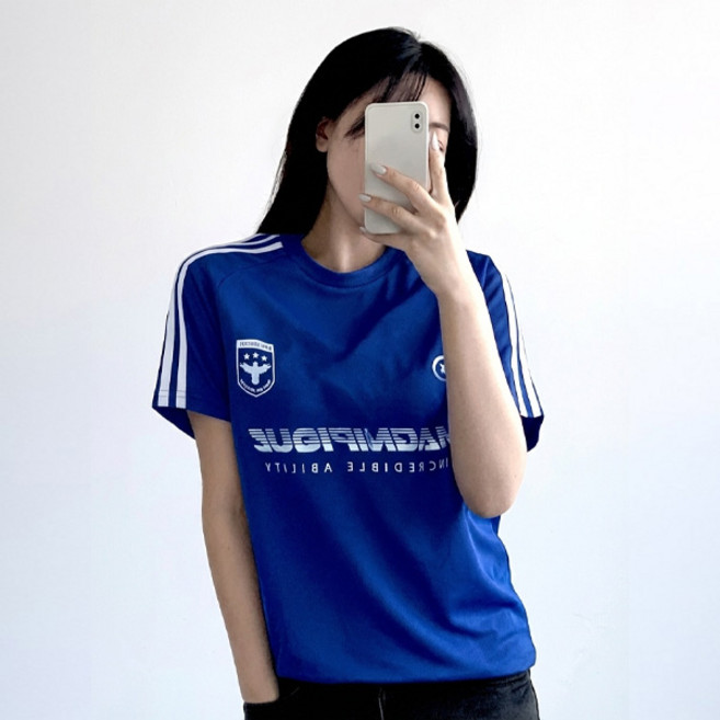 모모핏 블루 나시 파랑 티셔츠 반팔 블록코어 휴가룩 흠뻑쇼 워터밤 페스티벌