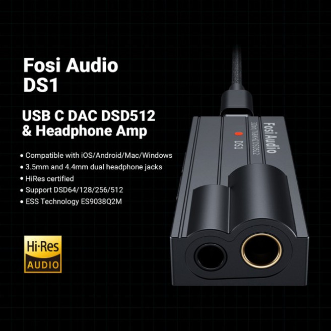 Fosi AUDI 호환o DS1 USB DAC 동글 헤드폰 앰프 미니 오디오 디코더 지원 32bit/768kHz 4.4MM 밸런스드, 01 빠른