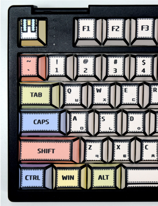 사오파오 2D 스타일 파스텔 한글키캡 체리 자체제작 (135키), 영어, 비비드