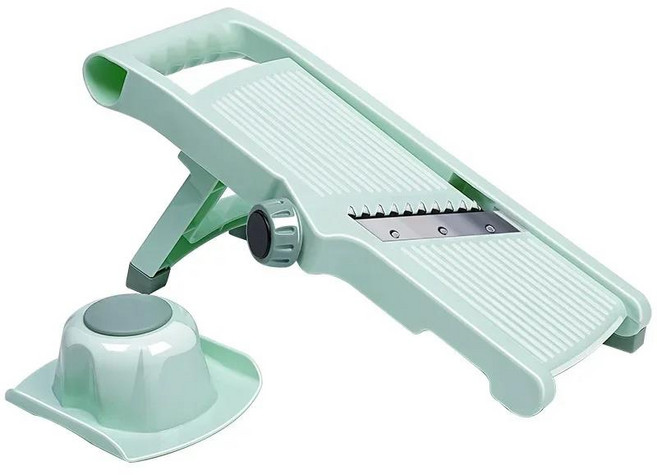 다기능 야채 커터 양파 쵸퍼 수동 안전 손을 다치게하지 않음 강판 주방 슬라이서, 01 Green, 1개