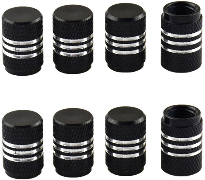 벤투로스 자동차 타이어 밸브캡 에어캡 구찌캡 벨브캡 고무캡 마개 8P 1세트, 블랙, 8개