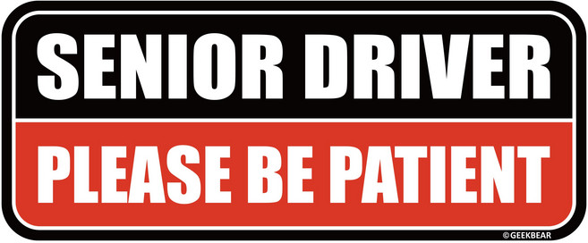 긱베어 시니어 드라이버 차량용 자석 마그넷 Senior driver 어르신 운전중 실버 운전자 자동차, 레드, 1개