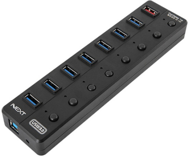 USB3.0 8포트 개별스위치 허브 포트 스마트폰 스마트패드 1포트 충전단자 아답터포함, 1개