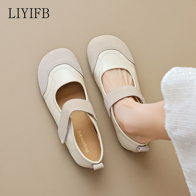 LIYIFB 발편한 여성단화 구두 소가죽 빅사이즈 여성로퍼 265-225