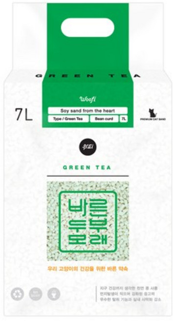 워피 바른 두부모래 녹차, 7L, 1개, 녹차향