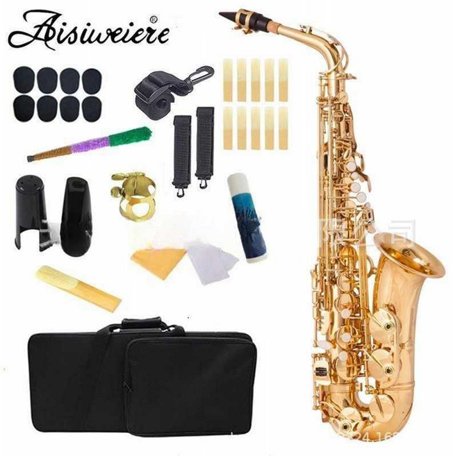 알토 색소폰 세트 Eb 조율 악기 전기도금 처리 가방 포함, 1개, 기본 모델명/품번