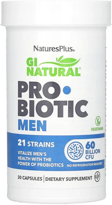 단백질 비타민 철분 마그내슘 칼슘 NaturesPlus GI Natural Probiotic Men 600억 CFU 캡슐 30정 고루고루섭취해주세요, NaturesPlusGINaturalProbioticM, 1개 - 쿠팡