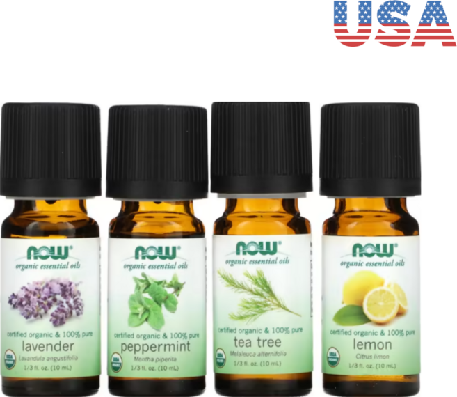 나우푸드 아로마 에션셜 오일 4종 키트 각10ml 라벤더 페퍼민트 티트리 레몬, 1개, 10ml