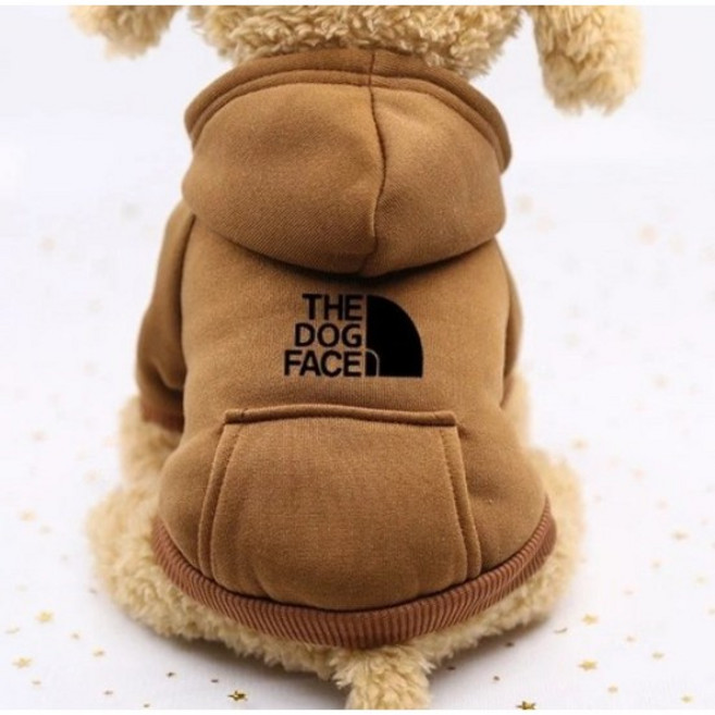 케이파파 더도그페이스 강아지 후드티 일상복 산책복 소형견 중형견, 1개, 커피