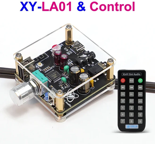 무선 블루투스 앱 어댑터 USB AUX DAC 1441Kbps 48KHz 오디오 디코더 보드 MP3 WAV FLAC 음악 리시버 AM, 01 XY-LA01 Control