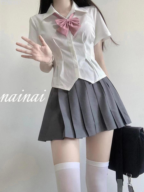 學院風 JK制服 襯衫+百褶裙 套裝