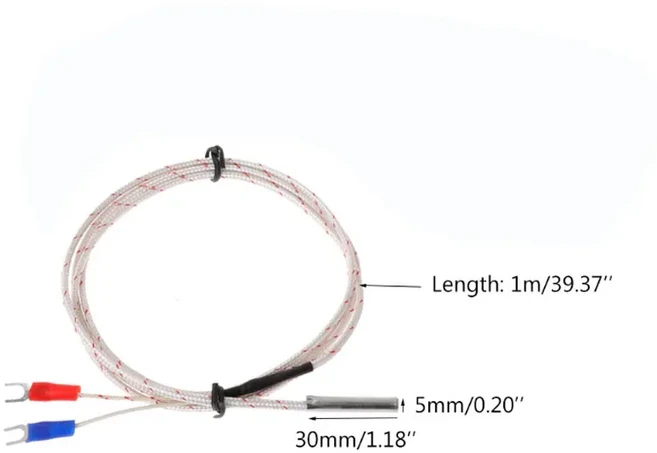 6mm 홀 와셔 K 타입 열전대 온도 센서 프로브 산업용 온도 조절기 용 1M 케이블, 02 녹색