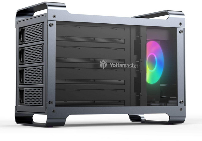 Yottamaster 4/5 Bay RAID NAS 스토리지용 외장 하드 드라이브 케이스(DF5/DF4), DF4U3-4 Bay without RAID, 1개