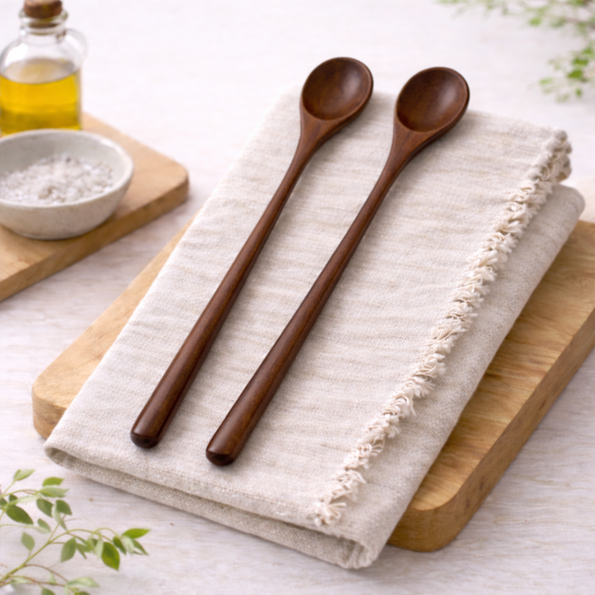 코시나보니따 고급 옻칠 감성 롱 티스푼, 2개