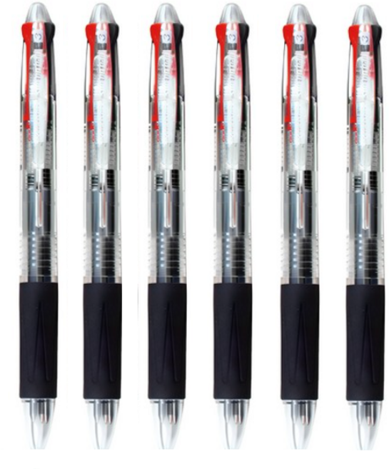 모닝글로리 슬립온 3색 볼펜 0.7 mm, 화이트, 6개