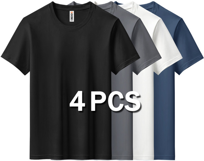 구스 남녀 기능성 냉감 쿨링 퀵드라이 반팔티셔츠 4장세트 GOOSE ITALY