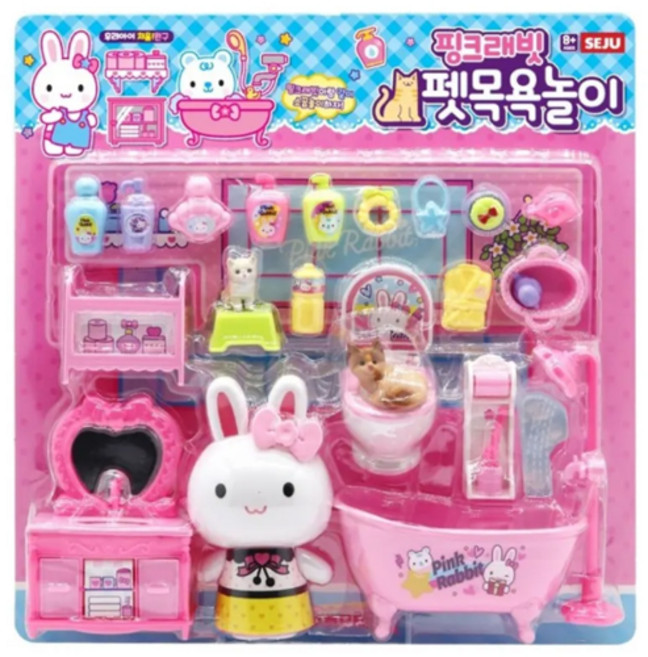 세주 핑크래빗 펫 목욕놀이, 단품, 단품