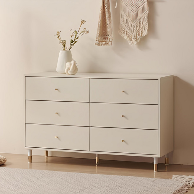 파로마 리디아 와이드 서랍장, 화이트, 6단
