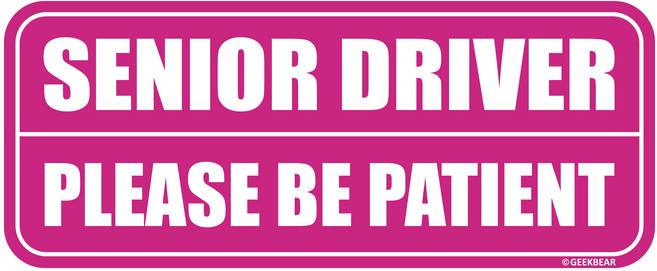 긱베어 시니어 드라이버 차량용 자석 마그넷 Senior driver 어르신 운전중 실버 운전자 자동차, 핑크, 1개