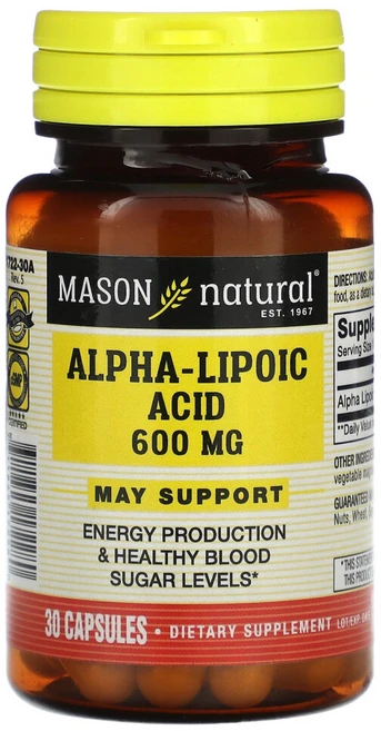 메이슨네츄럴 알파리포산 600mg 캡슐 30정, MAV17228, 1개 - 쿠팡