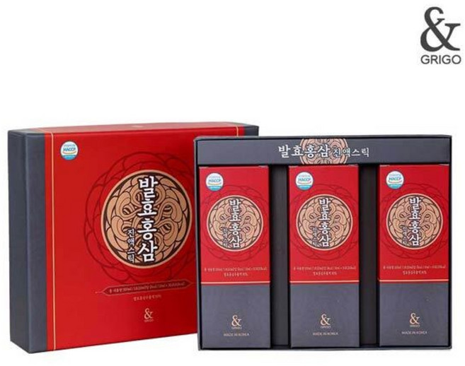 발효 홍삼진액 스틱 선물세트 10ml 30포 홍익삼 GRIGO, 1개