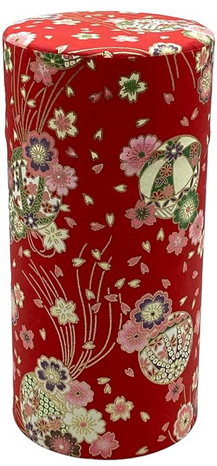 노구치쿠마타로차엔 차통 차통 200g 유젠와지 부착 중개국과 벚꽃 일제, 1개