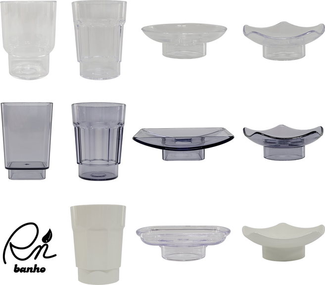 욕실 양치컵 비누받침 욕실용품 욕실홀더 pvc 바뉴, 투명사각컵, 1개, 3. 투명사각컵