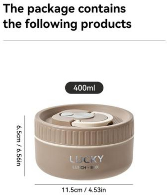 보온도시락 WORTHBUY 도시락 도시락 세트 휴대용 보온 점심 용기 절연 가방 18/8 스테인레스 스틸 열 식품 용기, 14) Khaki  400ml