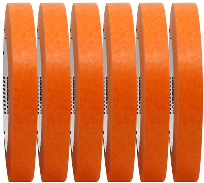 카멜레온 캐나다산 프리미엄 마스킹테이프 주황 40M 자동차 보수용 인테리어용, 15mm x 6EA, 1세트