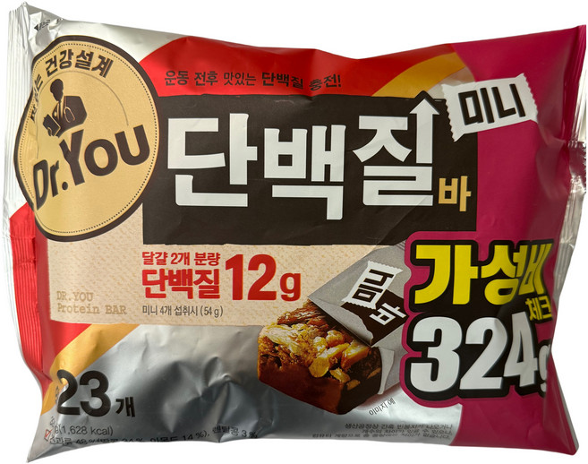 (장우)오리온 미니 단백질바 가성비 324g, 5개