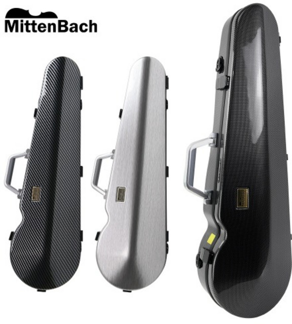 미텐바흐 바이올린 케이스 알파 MBVC-A1 디지털 습도계 하드케이스 4/4 3/4 겸용, 추가X, 카본룩블랙