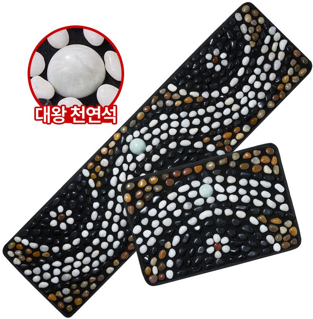 장명백세 돌발매트 2종세트 초고밀도 발지압매트 풀세트 용천혈 발지압판 발사지매트 돌지압발판 피로회복 혈액순환 피로 건강 부모님선물, L+M 세트, 1개