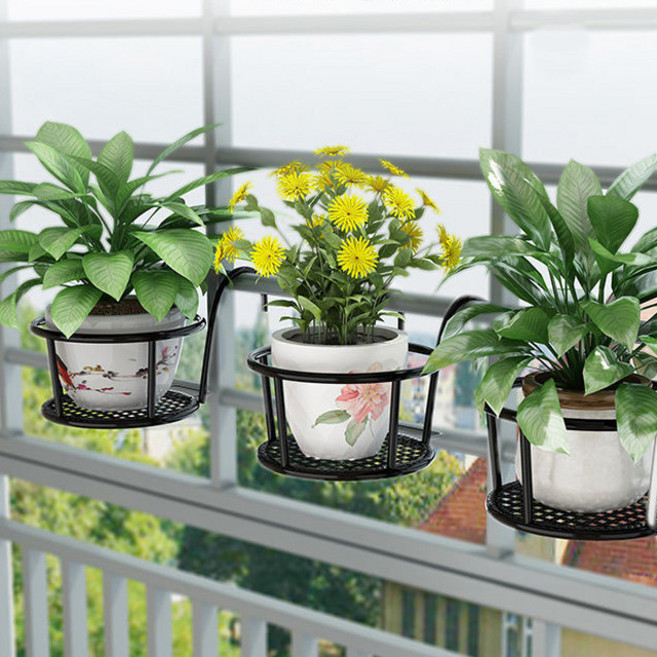 내일의공간 베란다 원형 화분걸이 1개, 화이트