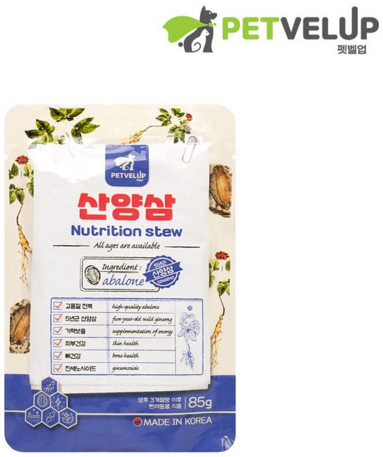 반려동물 습식사료 산양삼 스튜_펫벨업, 1개, 85g, 전복