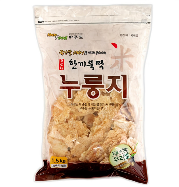 한푸드 한끼뚝딱 누룽지 1.5kg, 1개