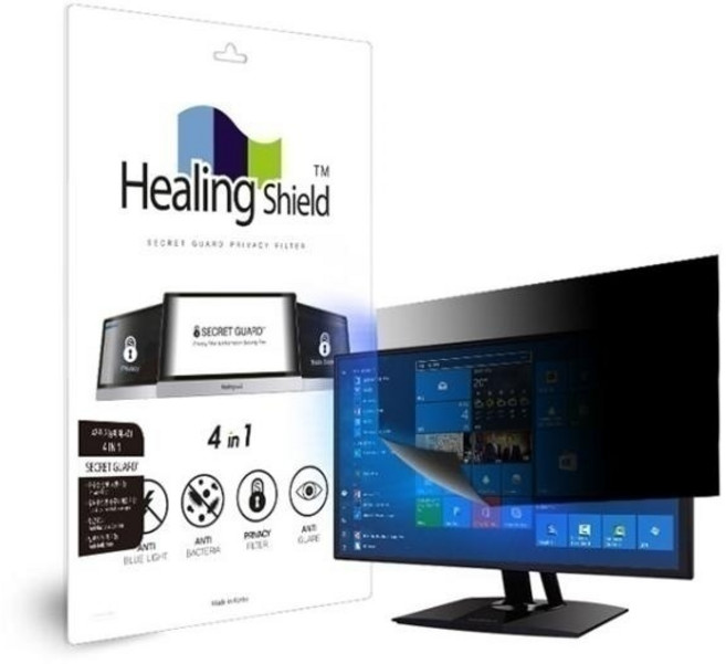 (힐링쉴드) 모니터 정보보안 보호필름 향균 블루라이트차단 양면보안 (21형 와이드), 1개