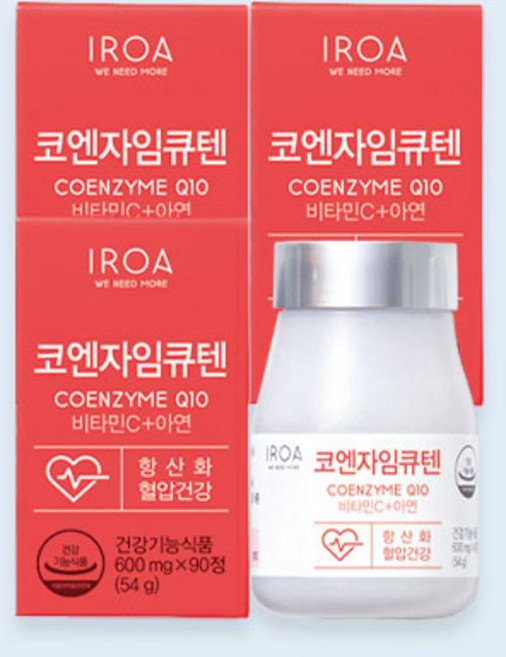[이로아] 코엔자임큐텐 (600mgX90정)-3박스, 3개, 90정