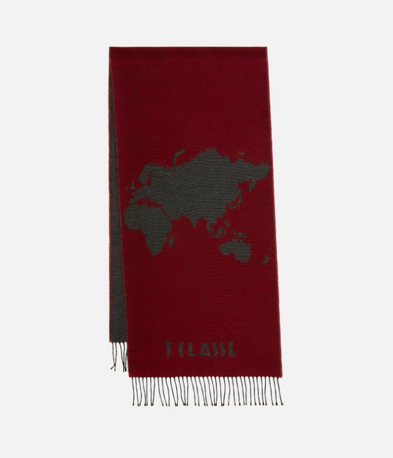 Prima Classe Geo Pieno virgin wool blend scarf 42 x 195 Ruby Red 23IK1S39940700362