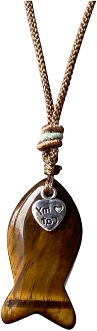 [50% 할인] 고급스러운 천연 호안석 작은 물고기 펜던트 니트 체인 고양이 작은 물고기 테마 소수 롱 목걸이, 작은 물고기 목걸이