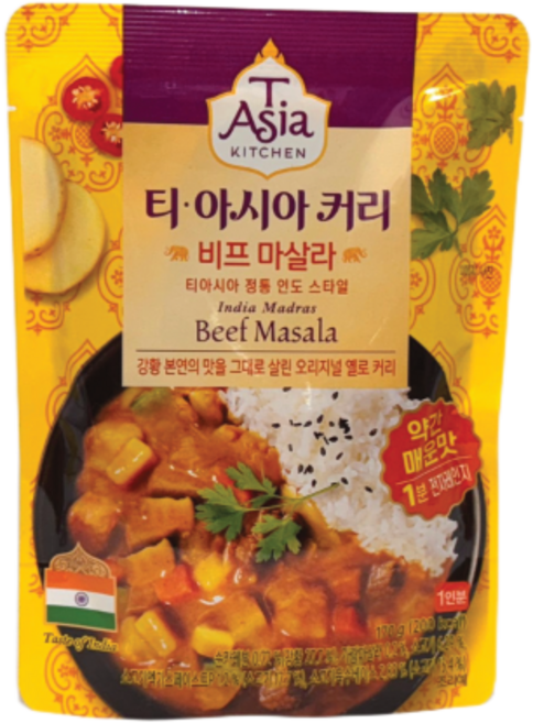 티아시아키친 비프 마살라 커리, 170g, 6개