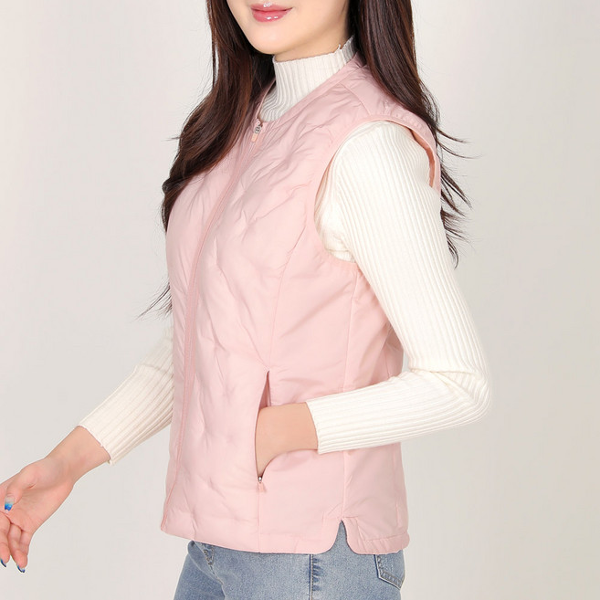 [이지바이] 여성 겨울 웰론 100% 경량 패딩 조끼