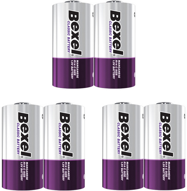 벡셀 망간 C형 건전지 / R14, 6개입, 1개