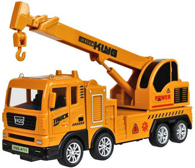 HQS 兒童工程車模型 吊車玩具, 黃色, 1個