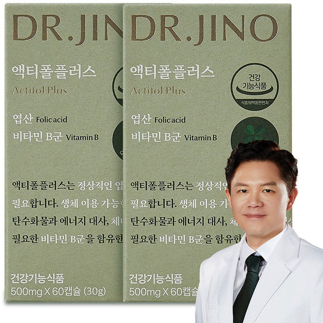 DR.JINO 닥터지노 액티폴 플러스 2개 4세대 활성형 엽산 비타민B, 60정