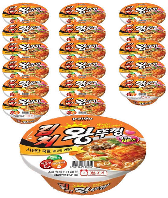 팔도라면-김치왕뚜껑(18개)@, 18개, 18개