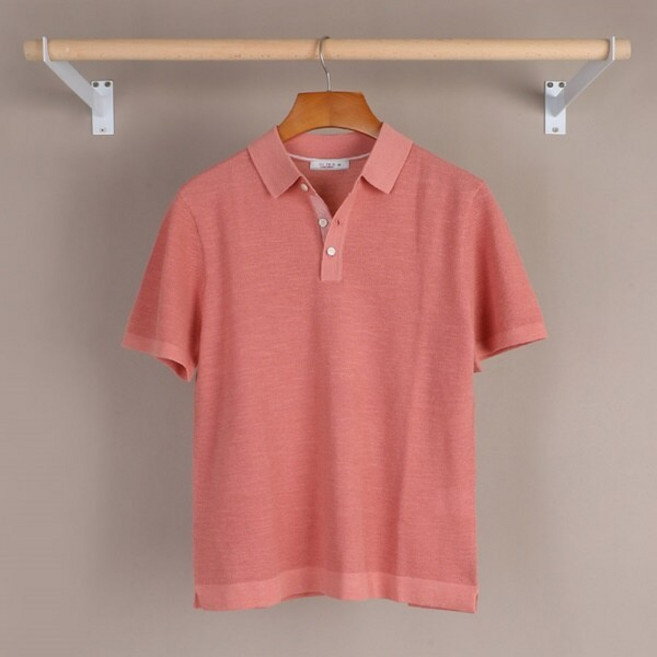 올젠 이지케어 반팔 카라 니트 ZOB2ET1301